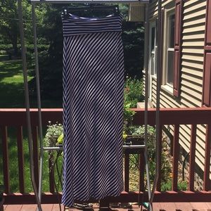 Lily Rose Navy & White Striped Maxi Skirt